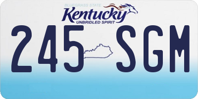 KY license plate 245SGM