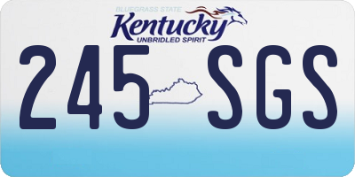KY license plate 245SGS