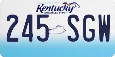 KY license plate 245SGW