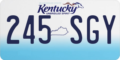 KY license plate 245SGY