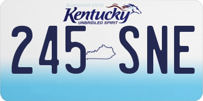 KY license plate 245SNE