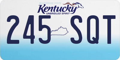 KY license plate 245SQT