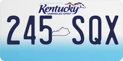 KY license plate 245SQX