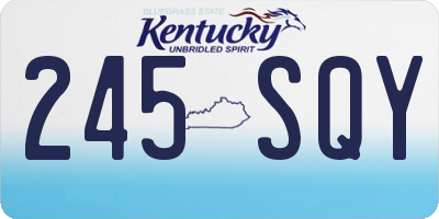 KY license plate 245SQY