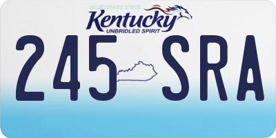 KY license plate 245SRA