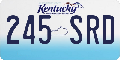 KY license plate 245SRD