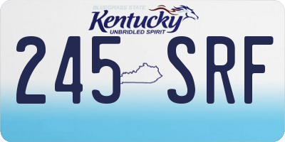KY license plate 245SRF