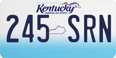 KY license plate 245SRN