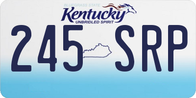 KY license plate 245SRP