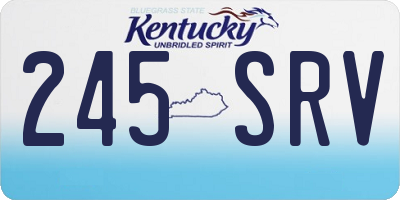 KY license plate 245SRV