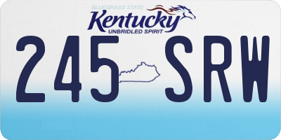 KY license plate 245SRW