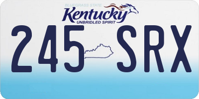 KY license plate 245SRX