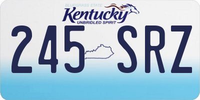 KY license plate 245SRZ