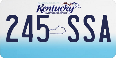 KY license plate 245SSA