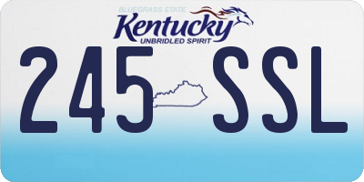 KY license plate 245SSL