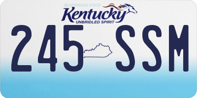 KY license plate 245SSM
