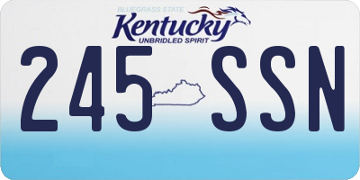 KY license plate 245SSN