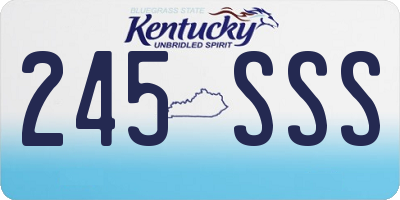 KY license plate 245SSS