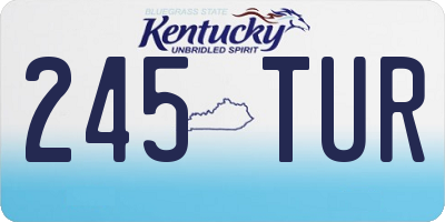 KY license plate 245TUR