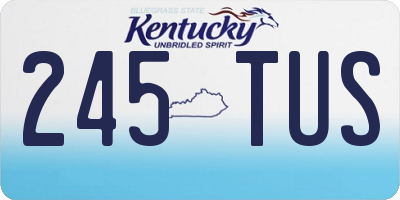 KY license plate 245TUS