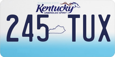 KY license plate 245TUX