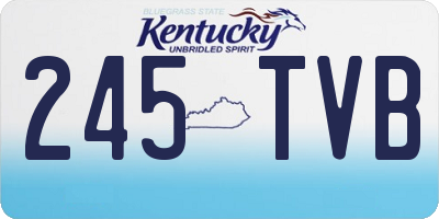KY license plate 245TVB