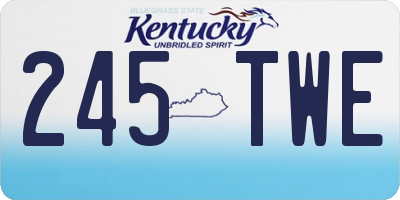 KY license plate 245TWE