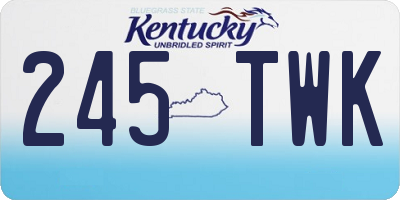 KY license plate 245TWK