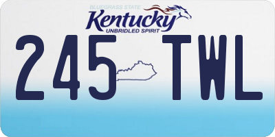 KY license plate 245TWL