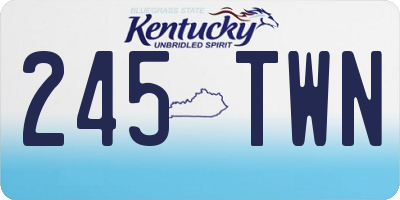 KY license plate 245TWN