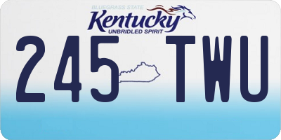 KY license plate 245TWU