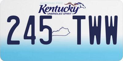 KY license plate 245TWW