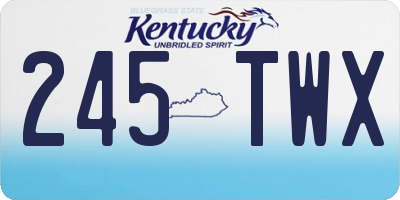 KY license plate 245TWX