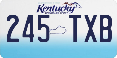 KY license plate 245TXB