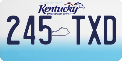 KY license plate 245TXD