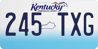 KY license plate 245TXG