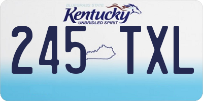 KY license plate 245TXL