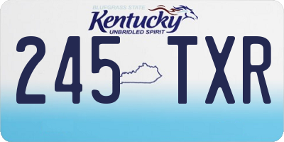KY license plate 245TXR