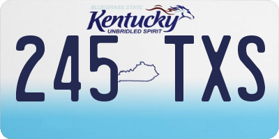 KY license plate 245TXS