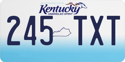 KY license plate 245TXT