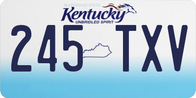 KY license plate 245TXV