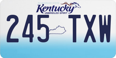 KY license plate 245TXW