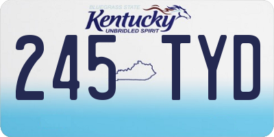 KY license plate 245TYD