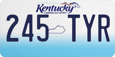 KY license plate 245TYR