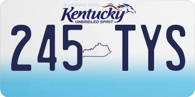 KY license plate 245TYS