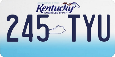 KY license plate 245TYU
