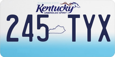 KY license plate 245TYX