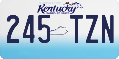 KY license plate 245TZN