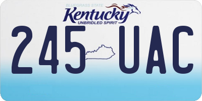 KY license plate 245UAC