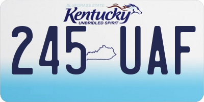 KY license plate 245UAF